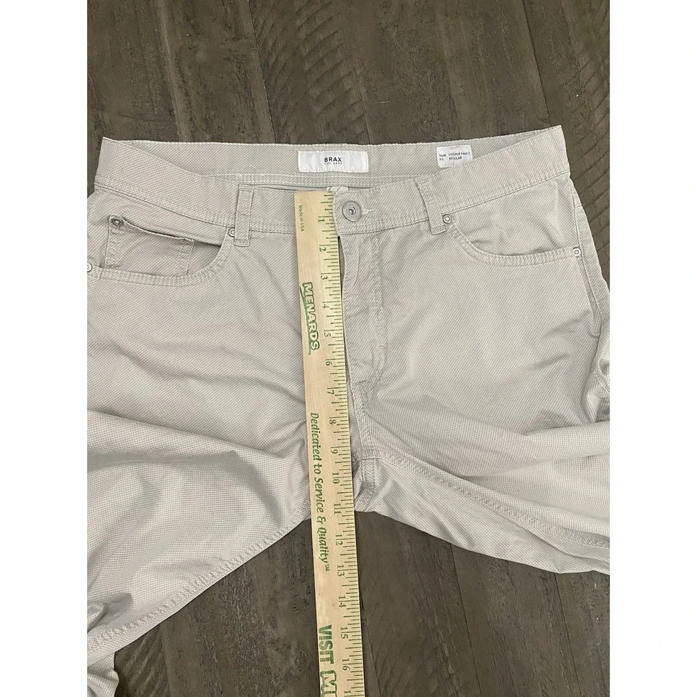 Brax Cooper Fancy Regulart Fit Pants Mens 34 x 32 Gray Lightweight Chino Pockets